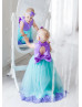 Turquoise And Lavender High Low Flower Girl Dress